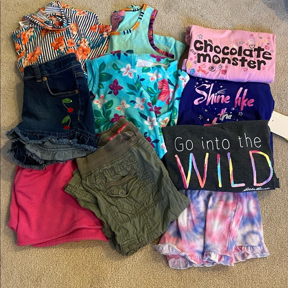 Girls Clothes Bundle - Size 7/8 Incl 2 rompers, shirt short pjs  mostly summer